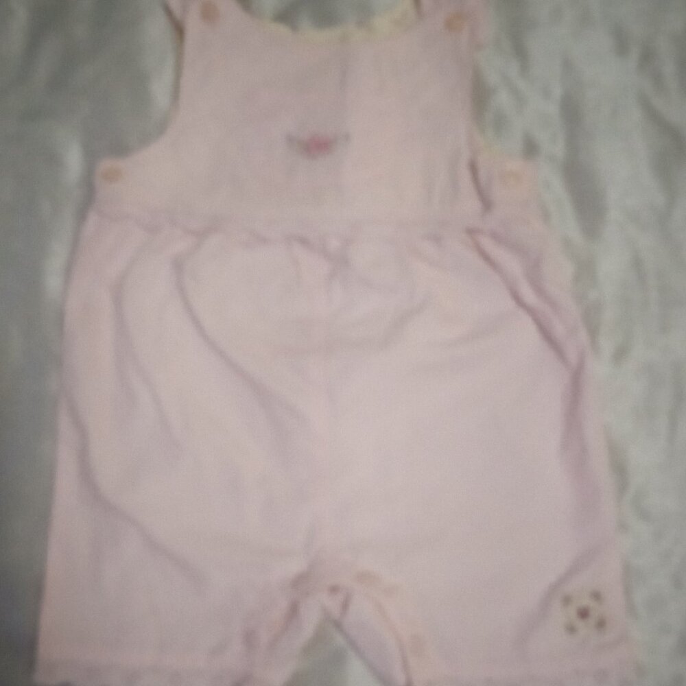 George girl's pink jumper size6-9M sleeveless lace snapon embroidered summer